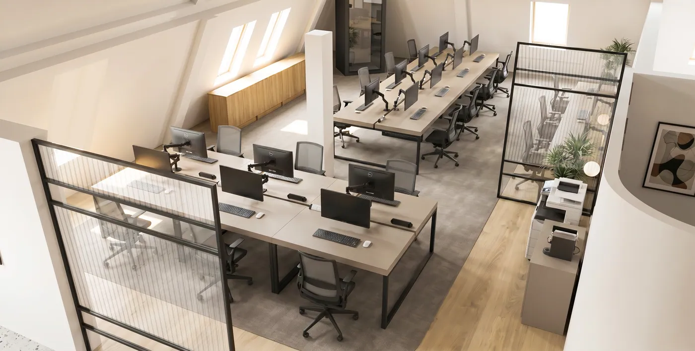 Indicative Sixth floor fitted workspace layout at 16-18 New Bridge Street